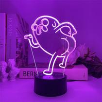 Luz noturna 3D LED Adventure Time Jake's Dogs Color Changing Luz noturna 3D LED Adventure Time Jake's Dogs Color Changing