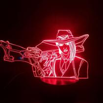 Luz noturna 3D LED Overwatch Ashes que muda de cor para crianças