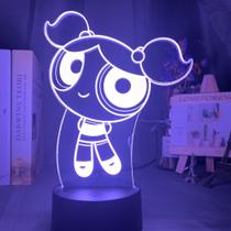 Luz noturna 3D LED Powerpuff Girls Bubbles que muda de cor Luz noturna 3D LED Powerpuff Girls Bubbles que muda de cor