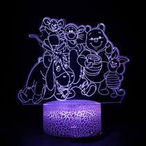 Luz noturna 3D LED Tiggers Eeyores Leitões que mudam de cor