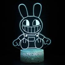 Luz noturna 3D Rabbit LED com gradiente colorido com controle remoto