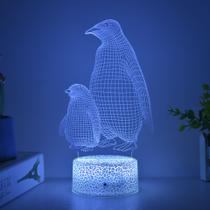 Luz noturna 3D: sereia, unicórnio, princesa, coração, golfinho, pinguim