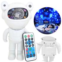 Luz Noturna Astronauta Som e Projeção de Galáxia LED
