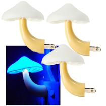 Luz noturna AUSAYE Magic Mushroom Sensor LED, pacote com 3 unidades, azul
