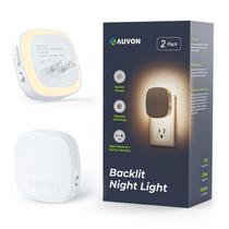 Luz noturna AUVON Plug-in LED retroiluminada com sensor de movimento, pacote com 2