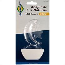 Luz Noturna Brasfort Lua Led Branco 220V. - 8684 Luz Noturna Brasfort Lua Led Branco 220V. - 8684