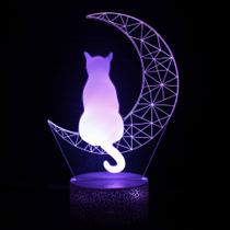 Luz noturna Cat Guardian 3D LED Creative Visual Colorida