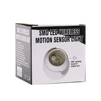 Luz noturna com sensor de movimento LED, giratória de 360 graus, branca