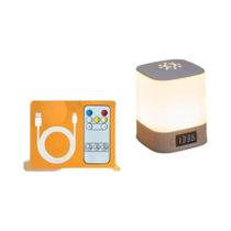 Luz Noturna De Cabeceira LED Regulável Com Display De Relógio E Lâmpada De Mesa De Carregamento Com
