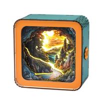 Luz noturna de quebra-cabeça de madeira 3D NANFUNCF 9,5x9,5x5cm LED