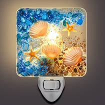 Luz noturna Hortsun Seashell Ocean Sea Animal Estilo Vintage