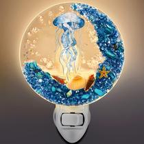 Luz noturna Hortsun Seashell Ocean Sea Animal Plug-in Medusa