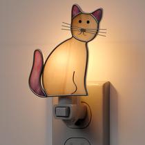 Luz noturna KY & BOSAM Cat Stained Glass Yellow Plug-in 7W Luz noturna KY & BOSAM Cat Stained Glass Yellow Plug-in 7W