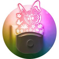 Luz noturna L LOHAS LED Butterfly 8 RGB que muda de cor para crianças