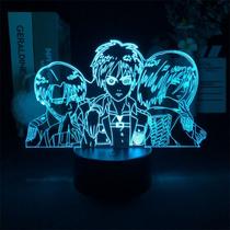 Luz noturna LED 3D Attack on Titans Levi Ackerman Reiner Braun Luz noturna LED 3D Attack on Titans Levi Ackerman Reiner Braun