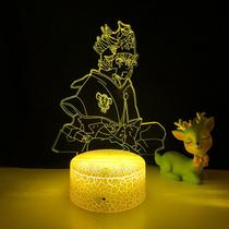 Luz noturna LED 3D Black Clovers Astas Color Changing Luz noturna LED 3D Black Clovers Astas Color Changing