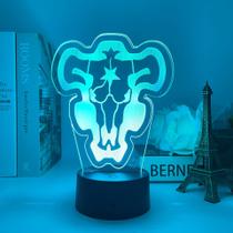 Luz noturna LED 3D Black Clovers Skulls Deers Heads Color C Luz noturna LED 3D Black Clovers Skulls Deers Heads Color C