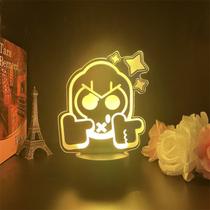 Luz noturna LED 3D Brawls Stars Colts que muda de cor para crianças