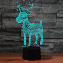 Luz noturna, LED 3D, cervos de Natal, mudança de cor para crianças Luz noturna, LED 3D, cervos de Natal, mudança de cor para crianças