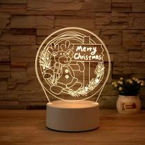 Luz noturna, LED 3D, cervos de Natal, mudança de cor para crianças Luz noturna, LED 3D, cervos de Natal, mudança de cor para crianças