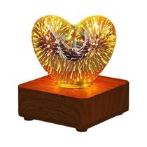 Luz Noturna LED 3D De Urso Com Efeito De Fogos De Artifício, Decoração USB Para Quarto Infantil