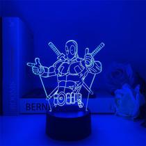 Luz noturna LED 3D Deadpool que muda de cor para crianças