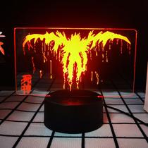 Luz noturna LED 3D Death Note Ryuks Color Changing para crianças