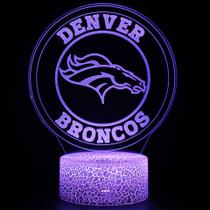 Luz noturna LED 3D Denver Broncos que muda de cor para crianças Luz noturna LED 3D Denver Broncos que muda de cor para crianças