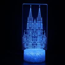 Luz noturna LED 3D: edifícios, castelos, crianças que mudam de cor Luz noturna LED 3D: edifícios, castelos, crianças que mudam de cor
