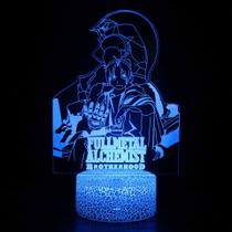 Luz noturna LED 3D Fullmetal Alchemist Edward Elric Luz noturna LED 3D Fullmetal Alchemist Edward Elric