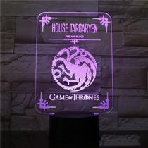 Luz noturna LED 3D Game of Thrones abriga Starks of Winterfell