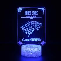 Luz noturna LED 3D Game of Thrones abriga Starks of Winterfell