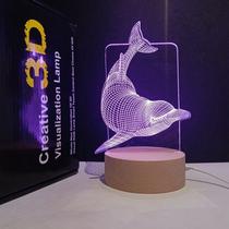 Luz noturna, LED 3D, golfinhos, mudança de cor para crianças Luz noturna, LED 3D, golfinhos, mudança de cor para crianças