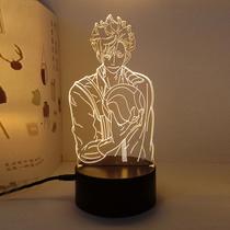 Luz noturna LED 3D Haikyuus Kuroos Tetsuros com mudança de cor