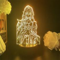 Luz noturna LED 3D Honkais Stars Rails Seeles que muda de cor