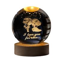 Luz Noturna LED 3D Infantil Galaxy Sistema Solar Bola De Cristal Quarto Lâmpada Ambiente Presente