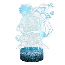 Luz noturna LED 3D JoJo's Bizarre Adventures Stars Platinum Luz noturna LED 3D JoJo's Bizarre Adventures Stars Platinum
