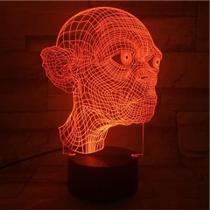 Luz noturna LED 3D Lords Of Rings Gollums Color Changing