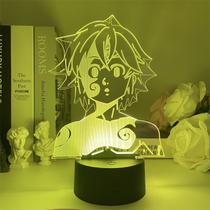 Luz noturna LED 3D Meliodas Seven Deadly Sins Color Changing Luz noturna LED 3D Meliodas Seven Deadly Sins Color Changing