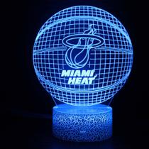 Luz noturna LED 3D Miami aquece a mudança de cor do basquete
