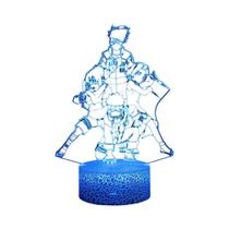 Luz Noturna LED 3D Naruto Uzumaki Kakashi Hatake Itachi Uchiha Com 7/16 Cores Para Decoração De