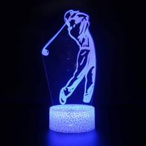 Luz noturna LED 3D para golfe que muda de cor para crianças com base Luz noturna LED 3D para golfe que muda de cor para crianças com base