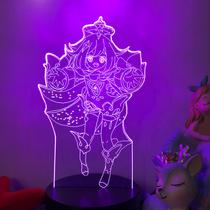 Luz noturna LED 3D Plants vs Zombies Paimons que muda de cor