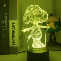 Luz noturna LED 3D que muda a cor do cão do Snoopy para crianças Luz noturna LED 3D que muda a cor do cão do Snoopy para crianças