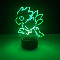 Luz noturna LED 3D que muda de cor Chocobos Final Fantasy