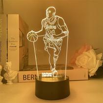 Luz noturna LED 3D que muda de cor Kobe Bryant Basketball
