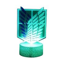 Luz Noturna LED 3D RGB16 Cores Attack on Titan Com Controle Remoto, Luminária De Figura De Anime