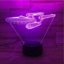 Luz noturna LED 3D Star Trek USS Enterprises com mudança de cor Luz noturna LED 3D Star Trek USS Enterprises com mudança de cor
