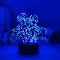 Luz noturna LED 3D Sword Art Online Kirito Color Changing Luz noturna LED 3D Sword Art Online Kirito Color Changing