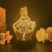 Luz noturna LED 3D Sword Art Online Yuuki Asuna Color Changing Luz noturna LED 3D Sword Art Online Yuuki Asuna Color Changing
